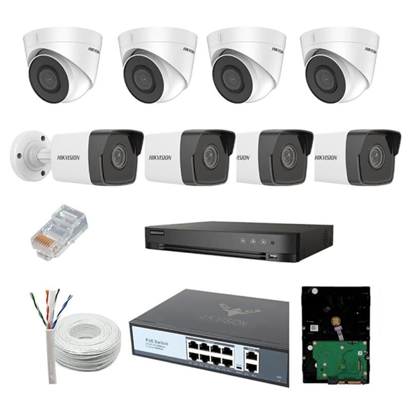 Hikvision 2MP IP 8 Camera Kit