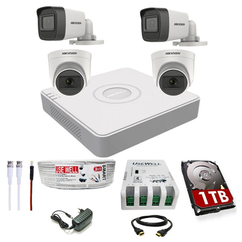 Hikvision 5MP HD 4 Camera Kit